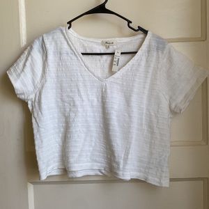 NWT Madewell V-Neck Boxy Crop Top